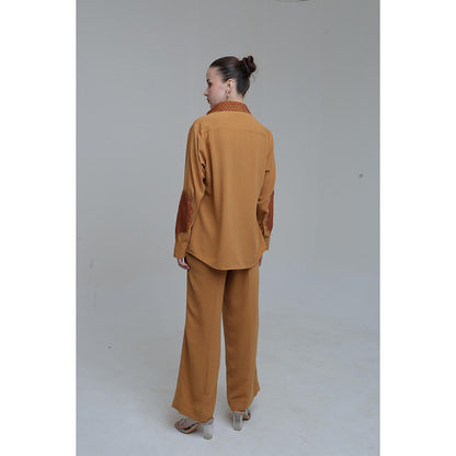 THE SILK LOVE Mustard Pixi Patch Co-Ord Set