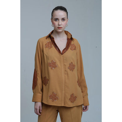 THE SILK LOVE Mustard Pixi Patch Co-Ord Set