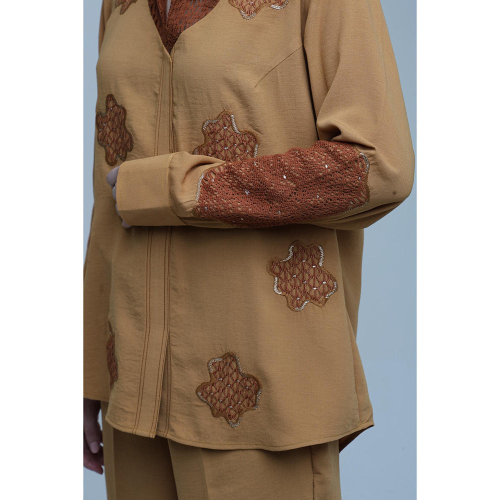 THE SILK LOVE Mustard Pixi Patch Co-Ord Set