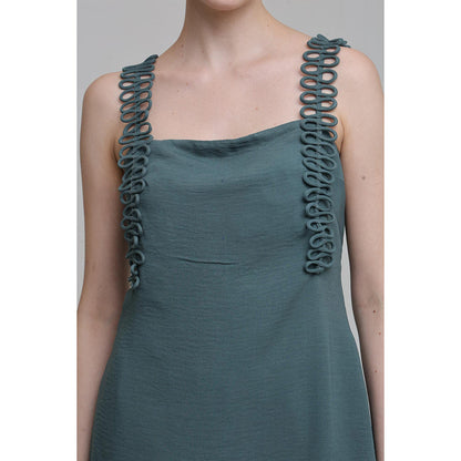 THE SILK LOVE Teal Cold Wave Co-Ord Set