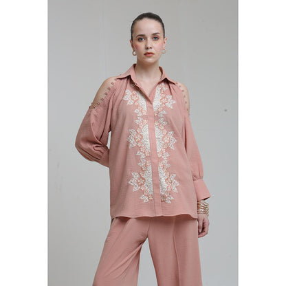 THE SILK LOVE Peach Fern Co-Ord Set