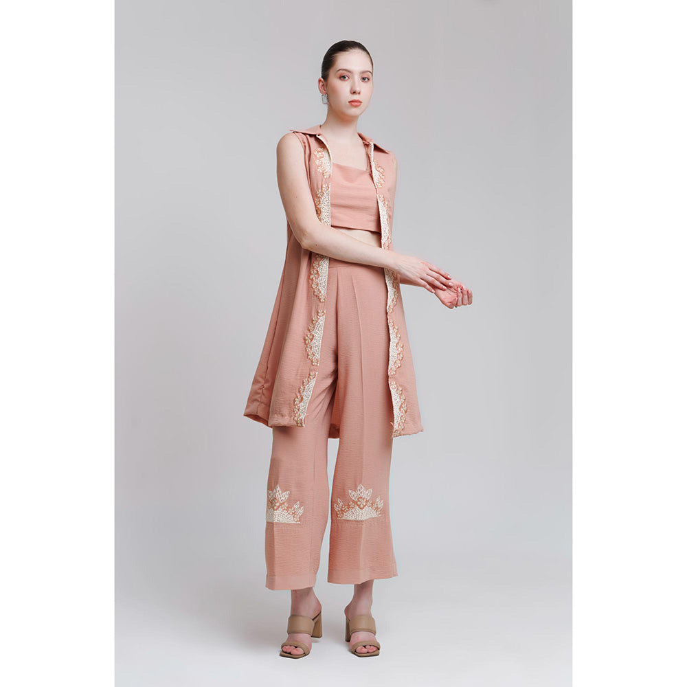THE SILK LOVE Peach Fern Co-Ord Set