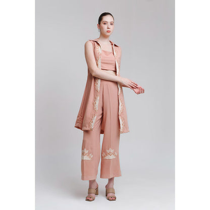 THE SILK LOVE Peach Fern Co-Ord Set