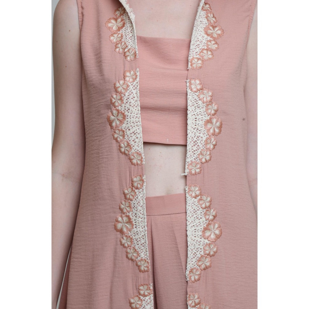 THE SILK LOVE Peach Fern Co-Ord Set