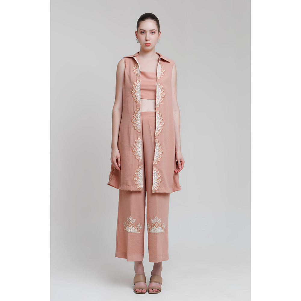 THE SILK LOVE Peach Fern Co-Ord Set