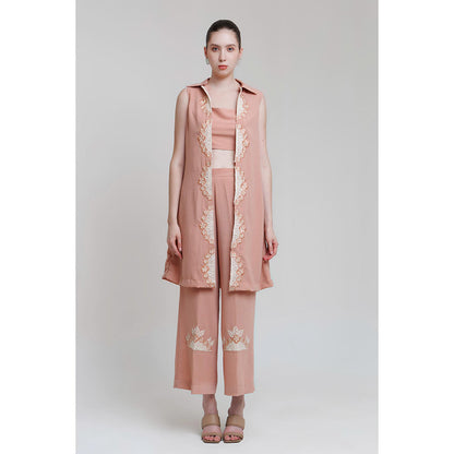 THE SILK LOVE Peach Fern Co-Ord Set