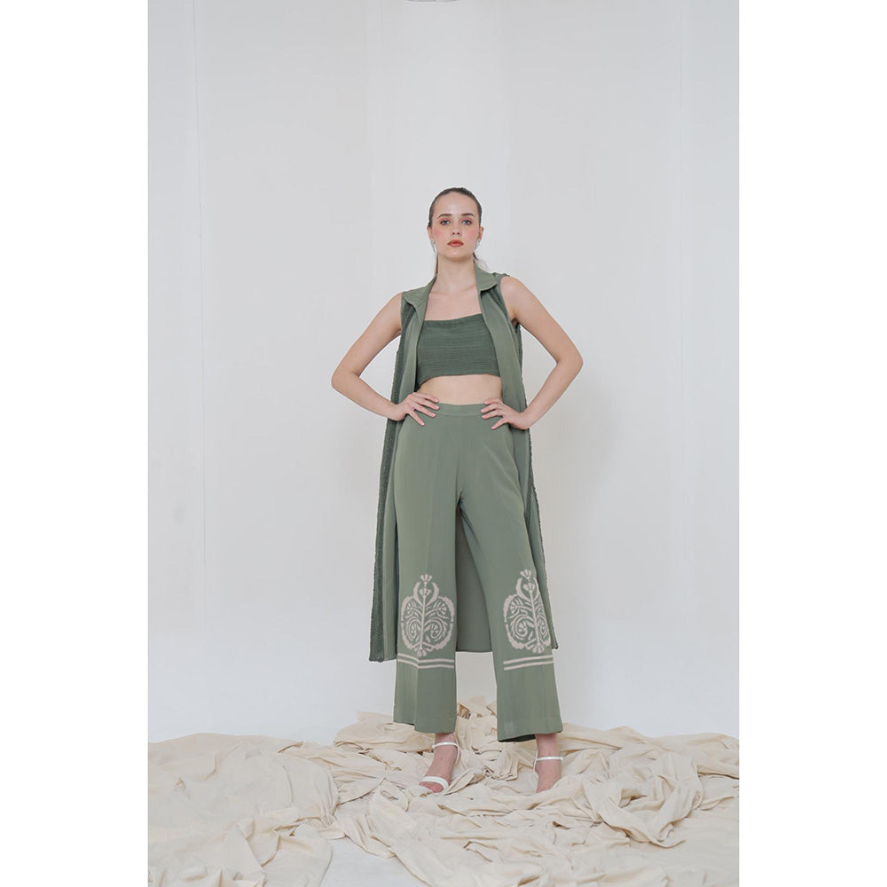 THE SILK LOVE Olive Romania Co-Ord Set