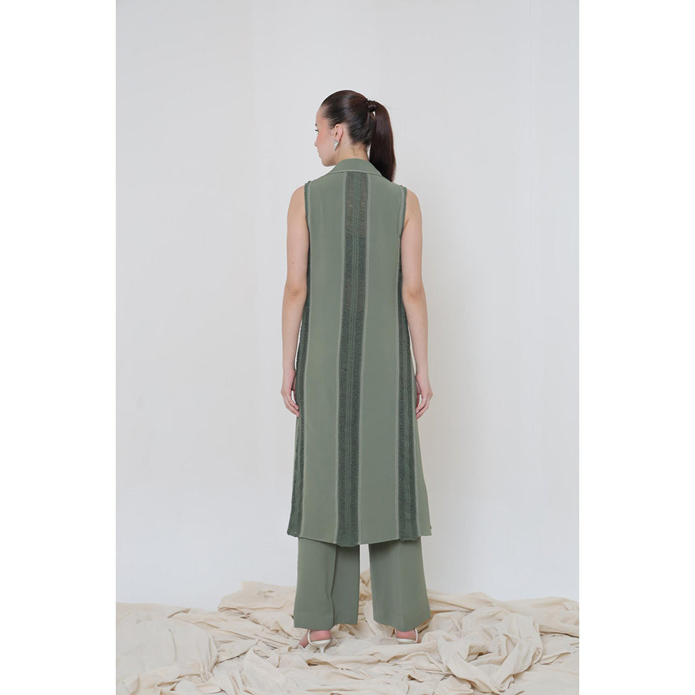 THE SILK LOVE Olive Romania Co-Ord Set