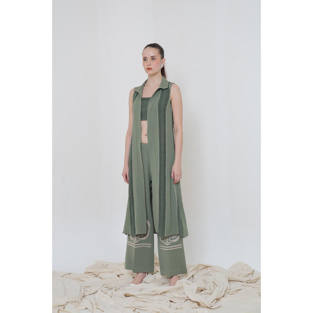 THE SILK LOVE Olive Romania Co-Ord Set