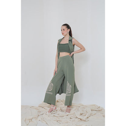 THE SILK LOVE Olive Romania Co-Ord Set