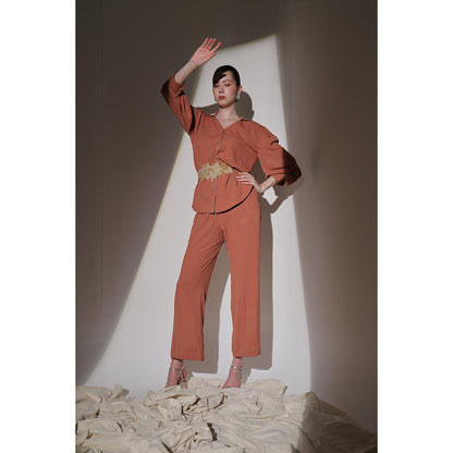 THE SILK LOVE Rust Dora Co-Ord Set
