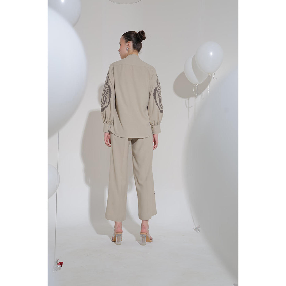 THE SILK LOVE Grey Romania Co-Ord Set