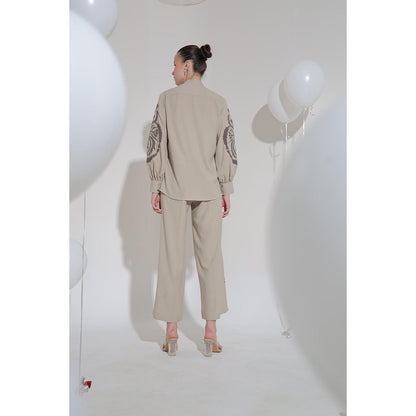 THE SILK LOVE Grey Romania Co-Ord Set