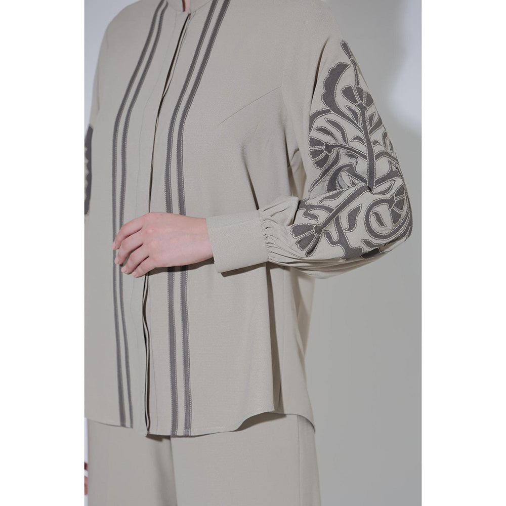 THE SILK LOVE Grey Romania Co-Ord Set