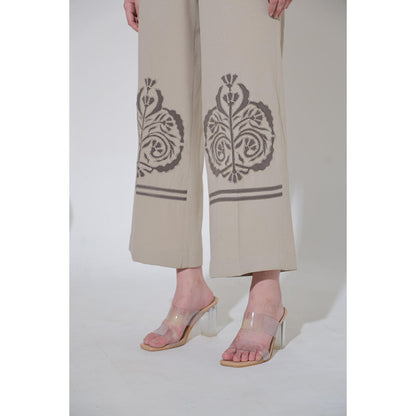 THE SILK LOVE Grey Romania Co-Ord Set