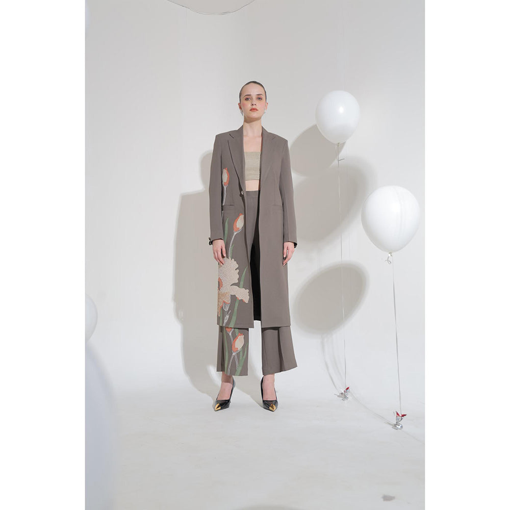 THE SILK LOVE Grey Zuri Co-Ord Set