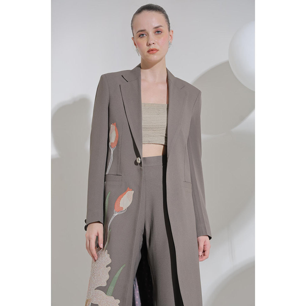 THE SILK LOVE Grey Zuri Co-Ord Set