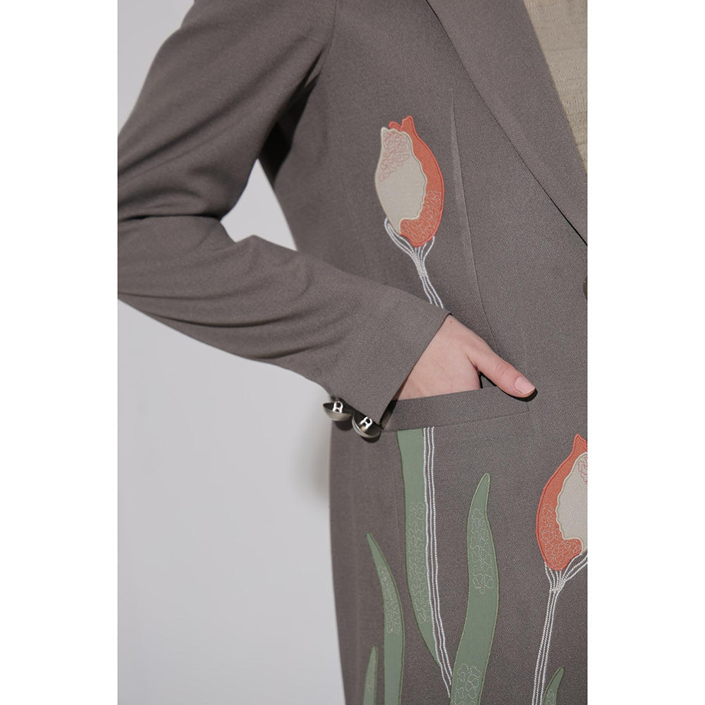 THE SILK LOVE Grey Zuri Co-Ord Set