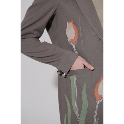 THE SILK LOVE Grey Zuri Co-Ord Set