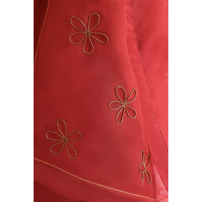 THE SILK LOVE Red Kurta With Pant And Dupatta