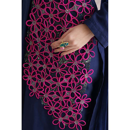 THE SILK LOVE Blue Royal Flower Kurta With Pant
