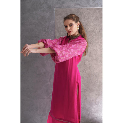 THE SILK LOVE Pink Exquisite Bloom Blush Kurta With Pant