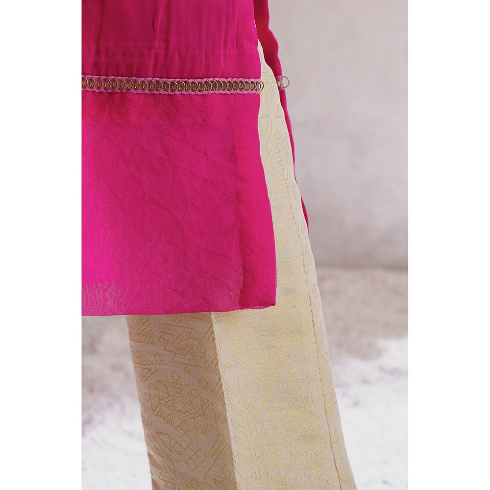 THE SILK LOVE Pink Exquisite Bloom Blush Kurta With Pant