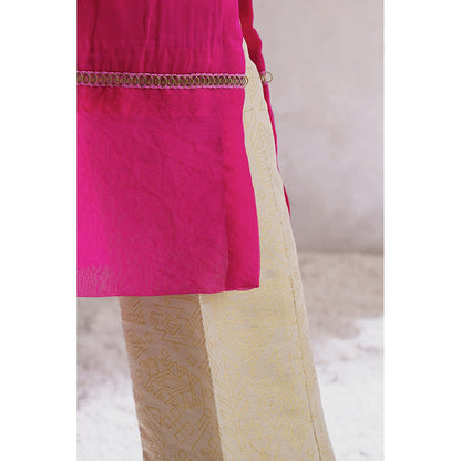 THE SILK LOVE Pink Exquisite Bloom Blush Kurta With Pant