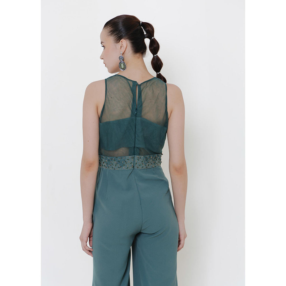 THE SILK LOVE Forest Green Evara Jumpsuit