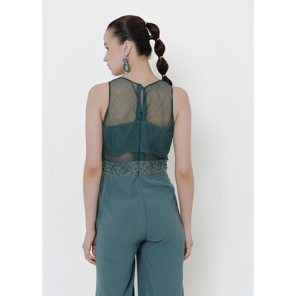 THE SILK LOVE Forest Green Evara Jumpsuit