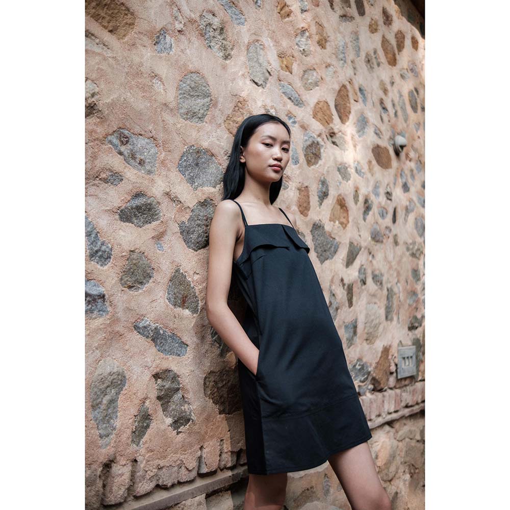 The Terra tribe Black Rachel Slip Dress