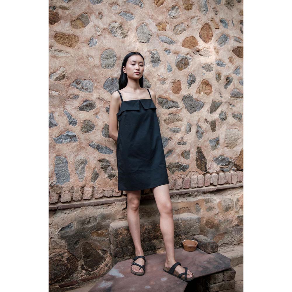 The Terra tribe Black Rachel Slip Dress