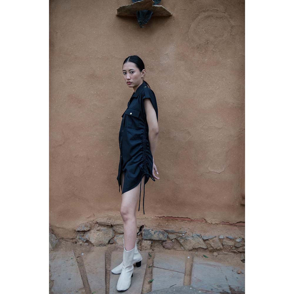 The Terra tribe Black Sunrise Gather Dress