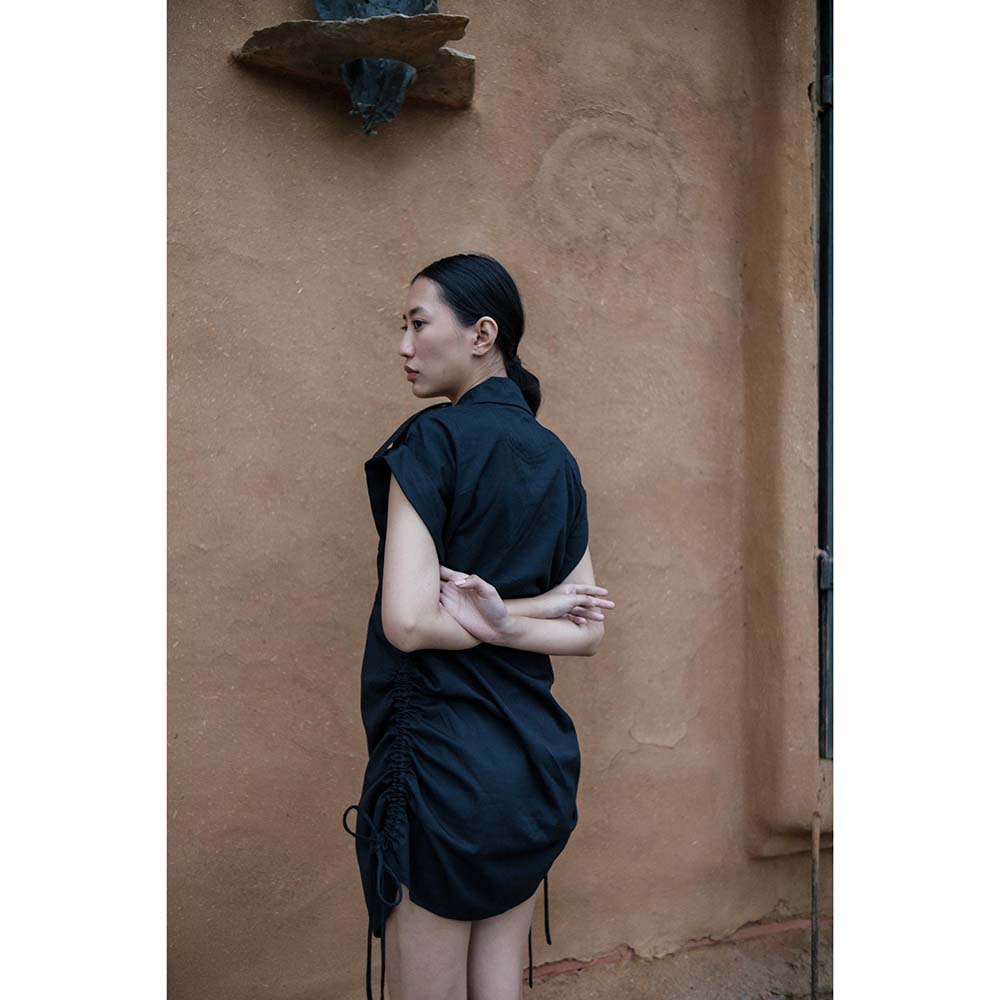 The Terra tribe Black Sunrise Gather Dress