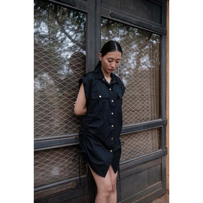 The Terra tribe Black Sunrise Gather Dress