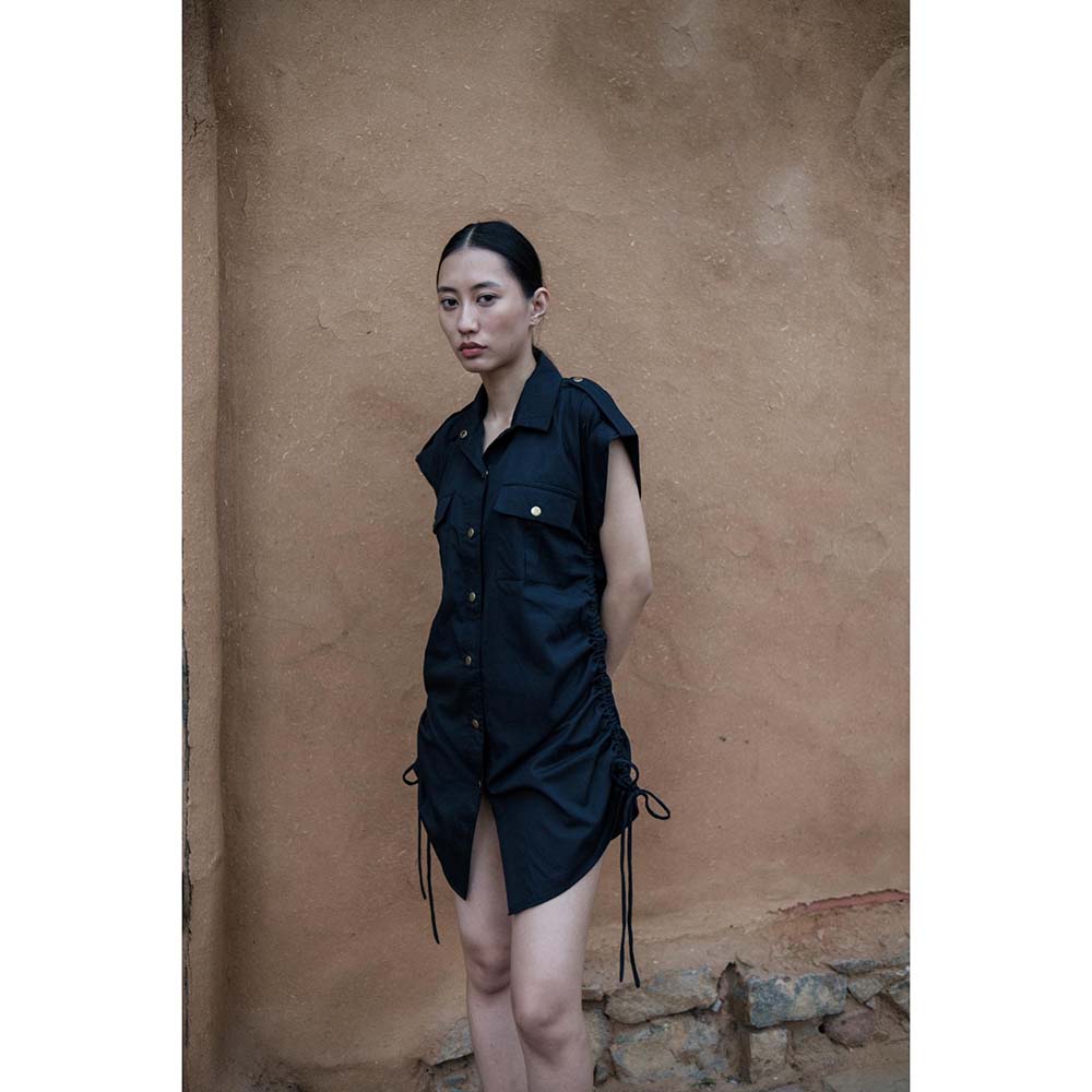 The Terra tribe Black Sunrise Gather Dress