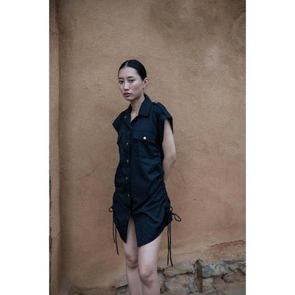 The Terra tribe Black Sunrise Gather Dress