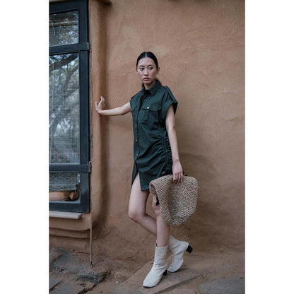 The Terra tribe Olive Sunrise Gather Dress