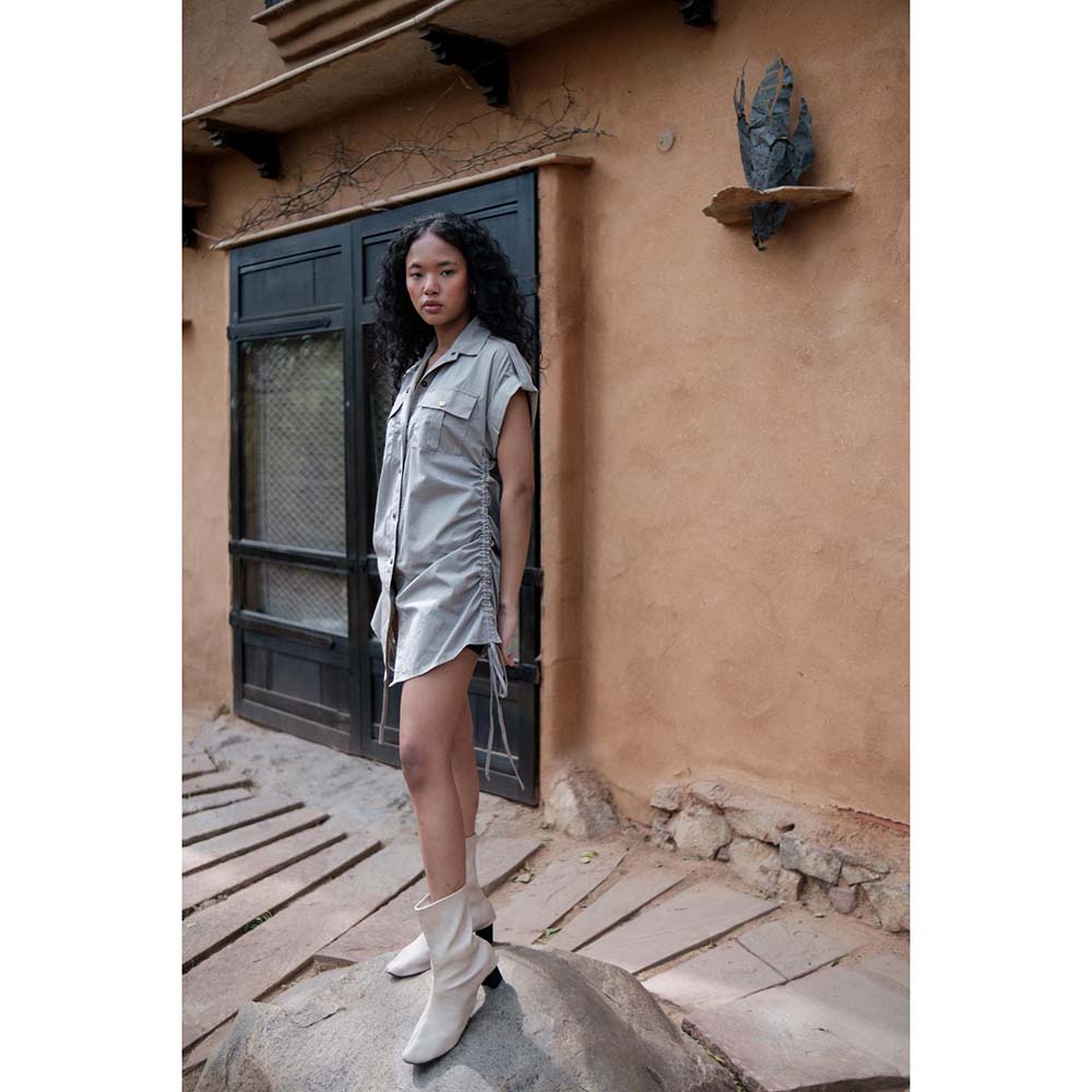 The Terra tribe Grey Sunrise Gather Dress