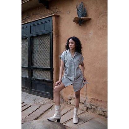 The Terra tribe Grey Sunrise Gather Dress