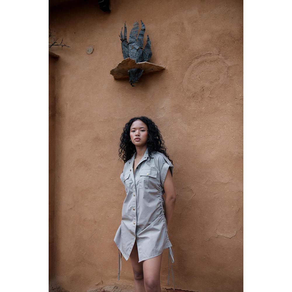 The Terra tribe Grey Sunrise Gather Dress