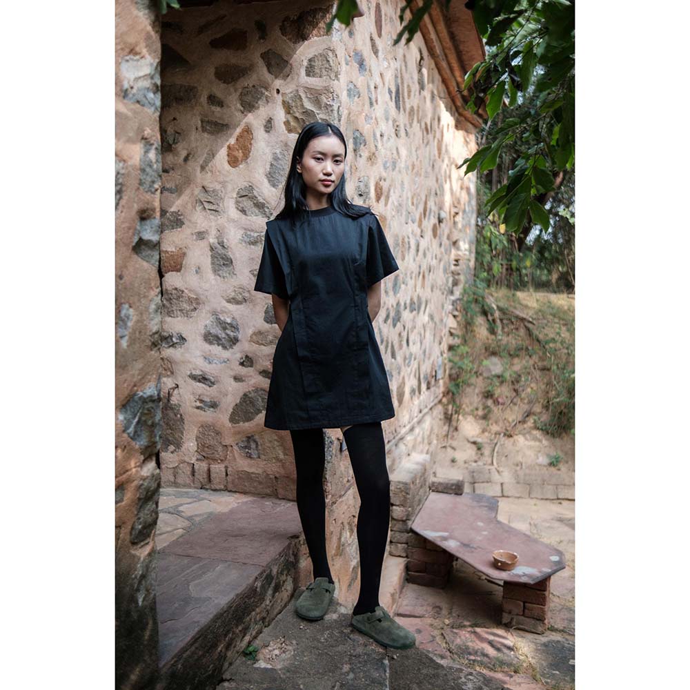 The Terra tribe Black Rory Rib Dress