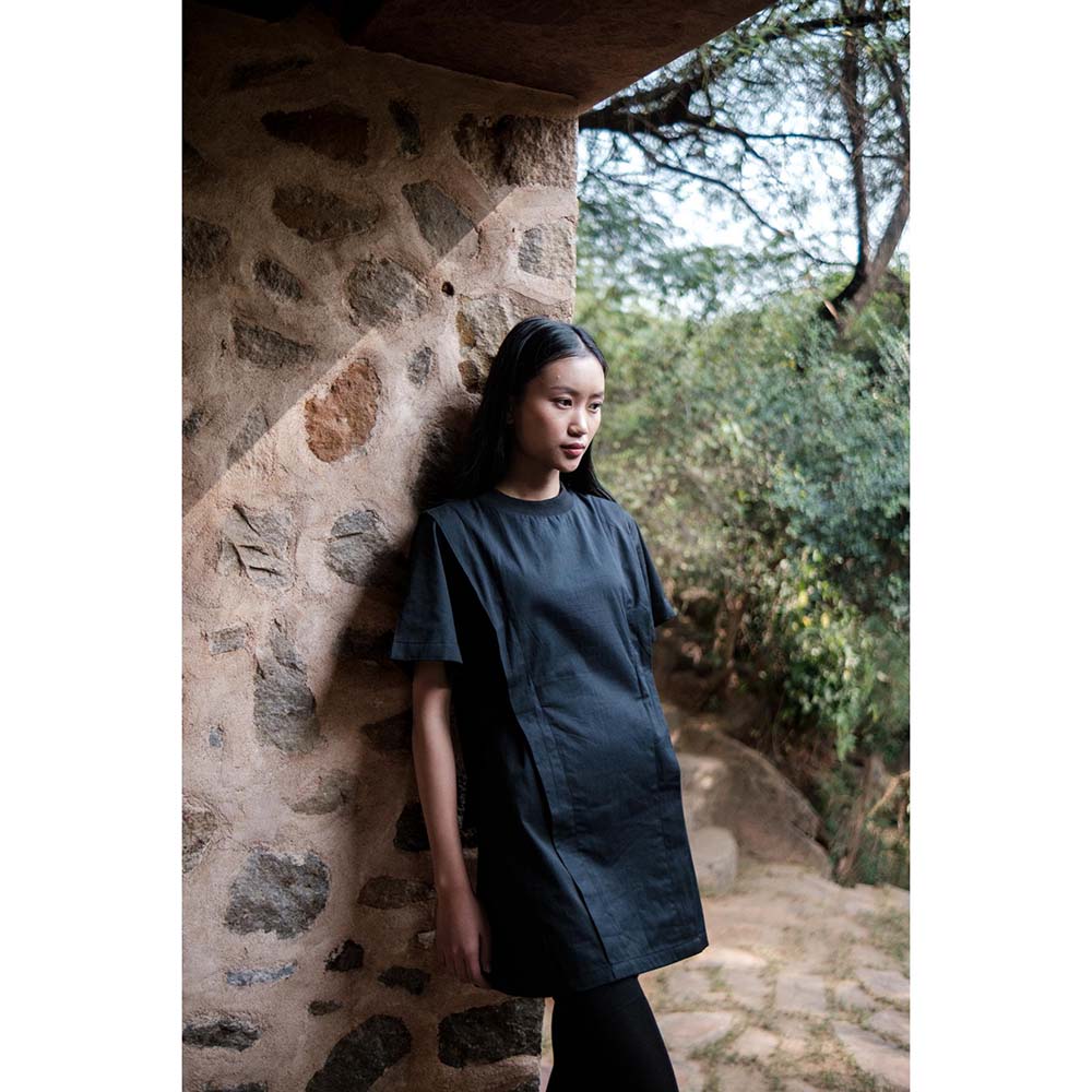 The Terra tribe Black Rory Rib Dress