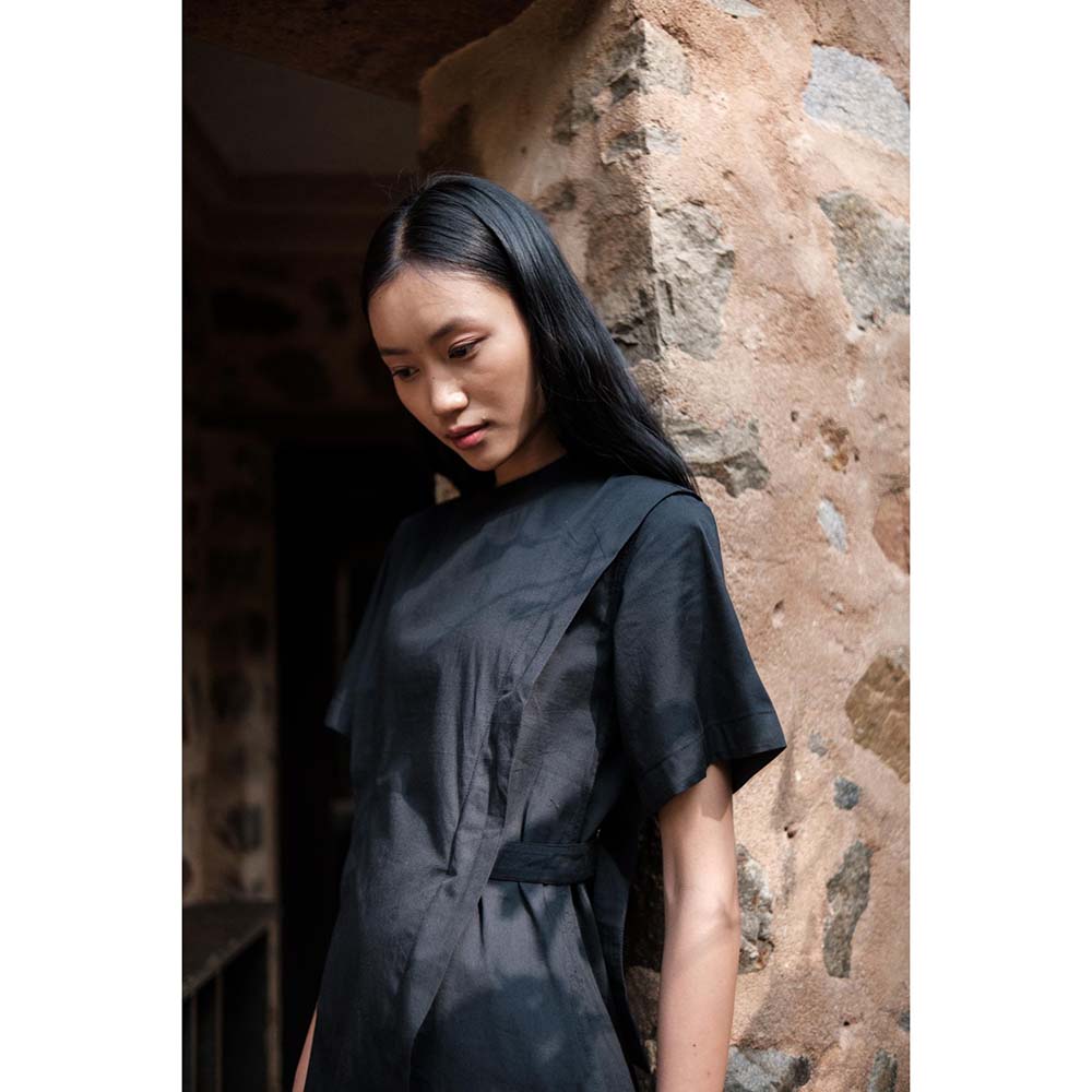 The Terra tribe Black Rory Rib Dress