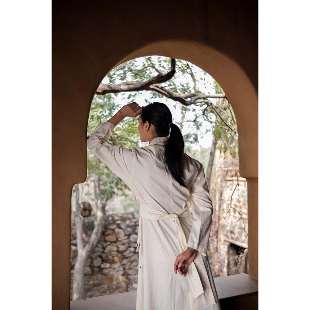 The Terra tribe Off White Harajuku Trench Coat Dress