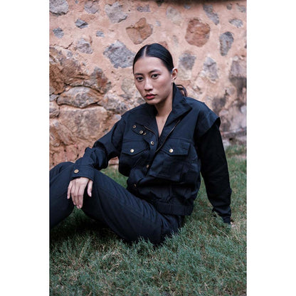 The Terra tribe Black Sheldon Cropped Jacket