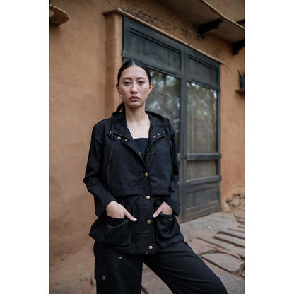 The Terra tribe Black Kyoto Utility Jacket