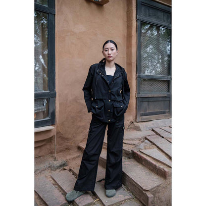 The Terra tribe Black Kyoto Utility Jacket
