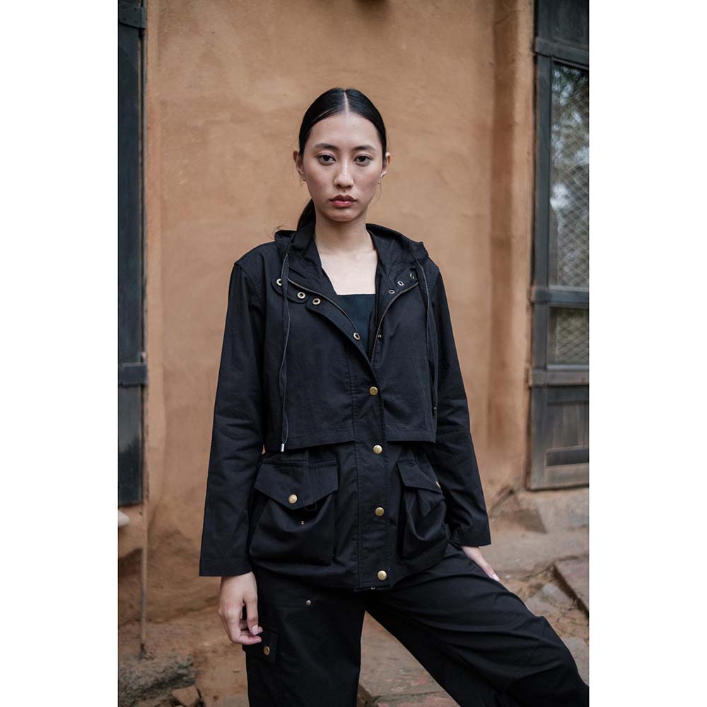 The Terra tribe Black Kyoto Utility Jacket