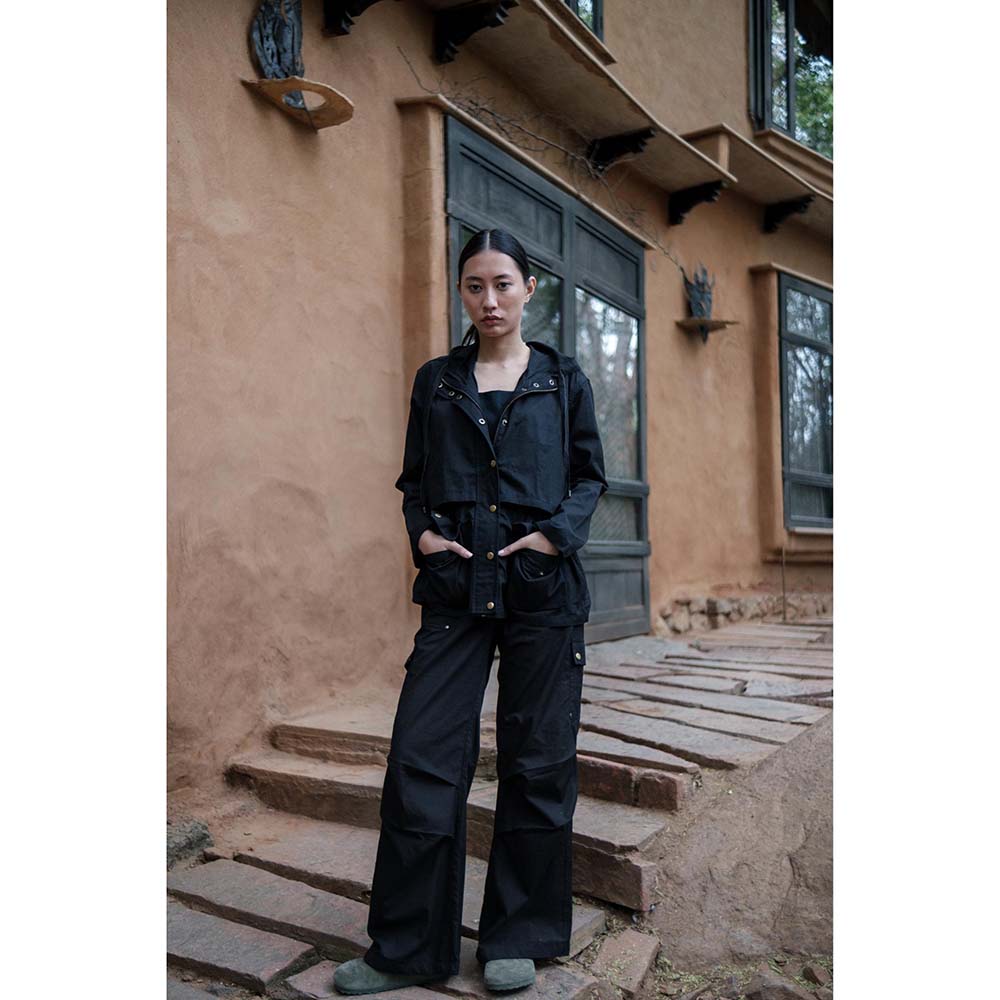 The Terra tribe Black Kyoto Utility Jacket